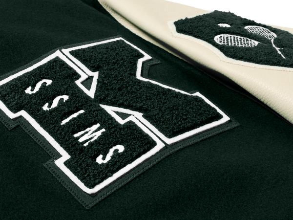 K Swiss K SWISS X GOLDENBEAR VARSITY JACKET EMERALD/CREAM