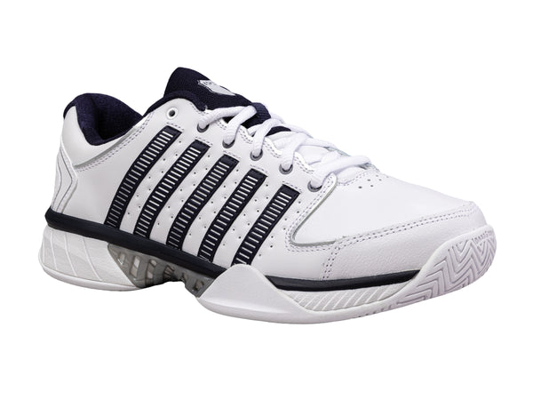 K Swiss MENS HYPERCOURT EXPRESS LEATHER WHITE/NAVY/SILVER