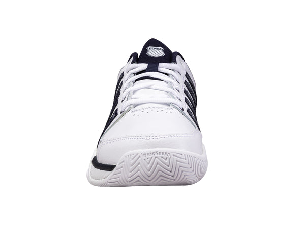 K Swiss MENS HYPERCOURT EXPRESS LEATHER WHITE/NAVY/SILVER