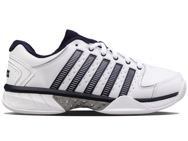 k swiss MENS HYPERCOURT EXPRESS LEATHER WHITE/NAVY/SILVER
