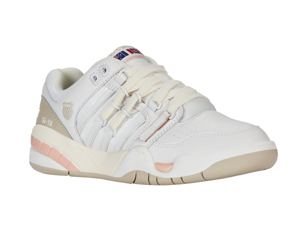 K Swiss SI-18 INTERNATIONAL C BRILLIANT WHITE/OATMEAL/CAMEO ROSE