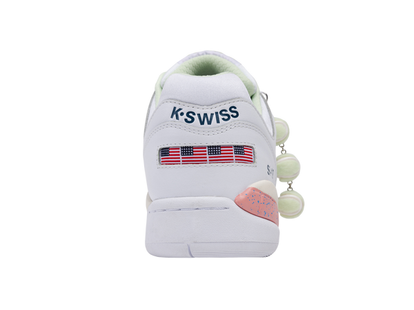 K Swiss SI-18 INTERNATIONAL C X BROCK WHITE/PINK LEMONADE/TENNIS BALL/COURT/EGRET