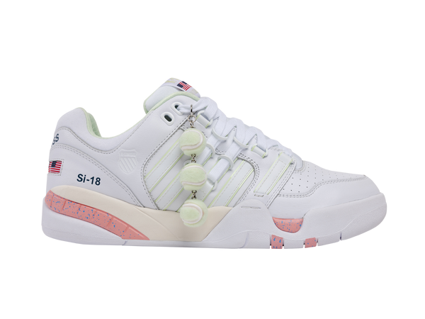 k swiss SI-18 INTERNATIONAL C X BROCK WHITE/PINK LEMONADE/TENNIS BALL/COURT/EGRET