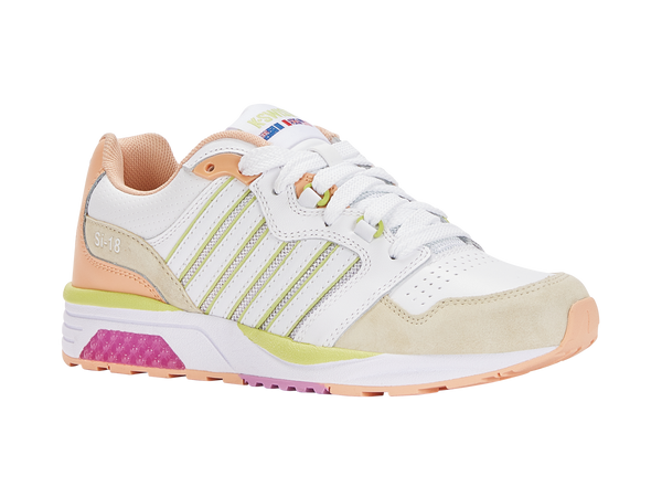 K Swiss SI-18 RANNELL WHITE/ALMOST APRICOT/DAQUIRI GREEN