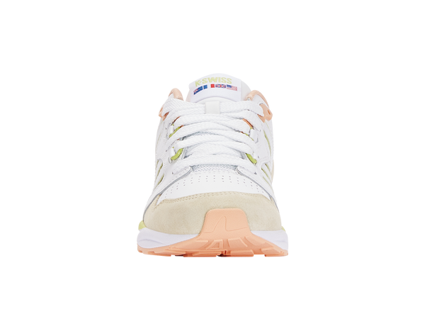 K Swiss SI-18 RANNELL WHITE/ALMOST APRICOT/DAQUIRI GREEN