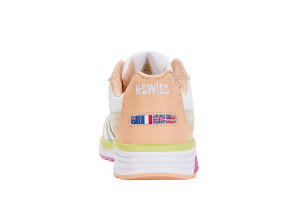 K Swiss SI-18 RANNELL WHITE/ALMOST APRICOT/DAQUIRI GREEN