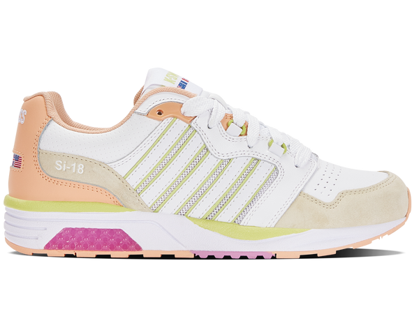 k swiss SI-18 RANNELL WHITE/ALMOST APRICOT/DAQUIRI GREEN