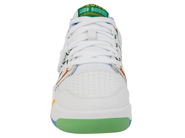 K Swiss SI-18 WHITE/LITTLE BOY BLUE/BRIGHT MARIGOLD/GREEN TABOUR
