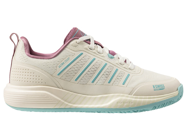 k swiss ULTRA COURT PADEL WHITE/LILAS/PASTEL TURQUOISE