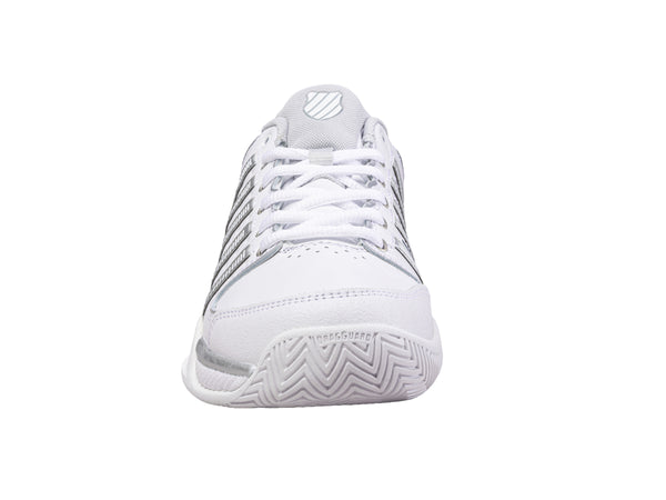 K Swiss WOMENS HYPERCOURT EXPRESS LEATHER WHITE/SILVER/GLACIER GRAY