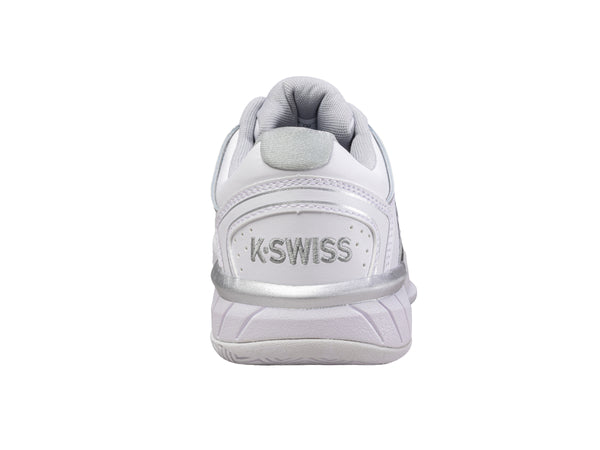 K Swiss WOMENS HYPERCOURT EXPRESS LEATHER WHITE/SILVER/GLACIER GRAY