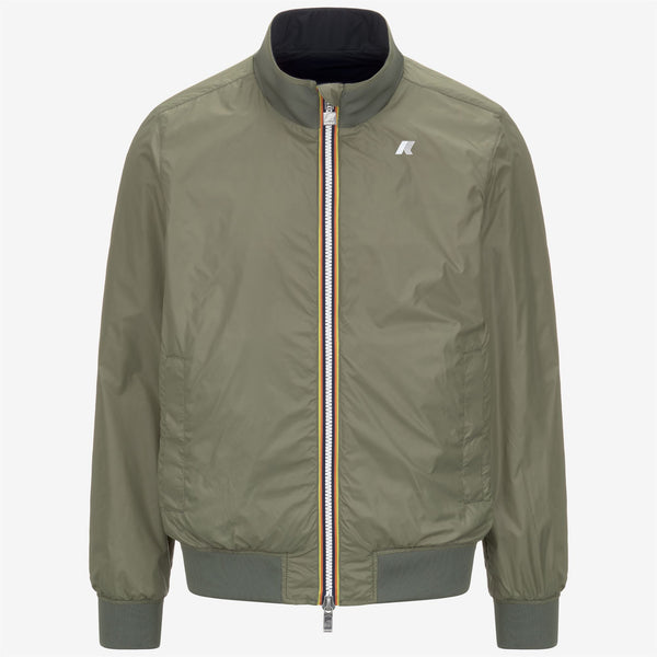 K Way ARSENE PLUS.2 REVERSIBLE BLUE DEPTH-GREEN LICHEN