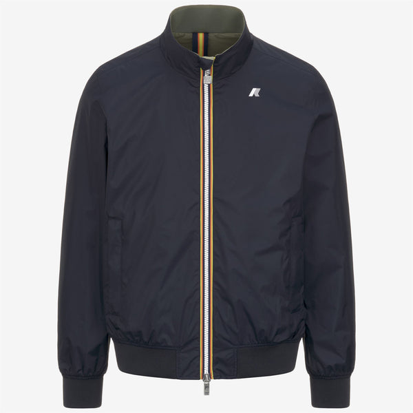 k way ARSENE PLUS.2 REVERSIBLE BLUE DEPTH-GREEN LICHEN