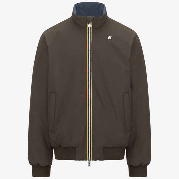 k way ARSENE ST WARM REVERSIBLE BLACK OLIVE-BLUE AIRFORCE