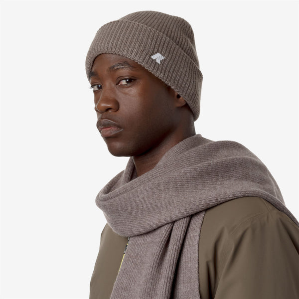 K Way BRICE CARDIGAN STITCH WOOL BEIGE TAUPE MELANGE