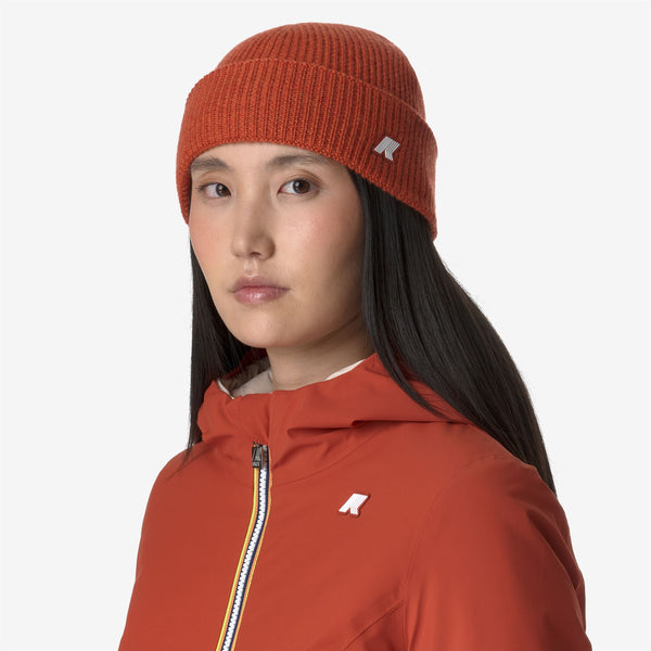 K Way BRICE CARDIGAN STITCH WOOL RED POMPEIAN MELANGE