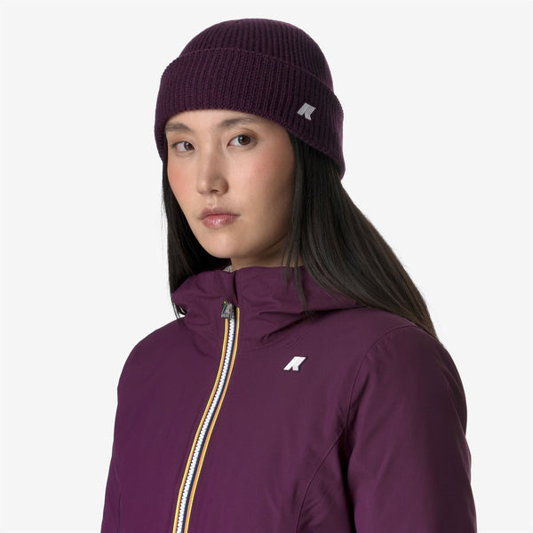 K Way BRICE CARDIGAN STITCH WOOL VIOLET DK PURPLE MELANGE