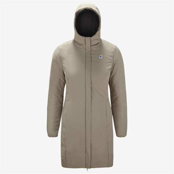 K Way CHARLENE WARM REVERSIBLE BLACK PURE-BEIGE TAUPE