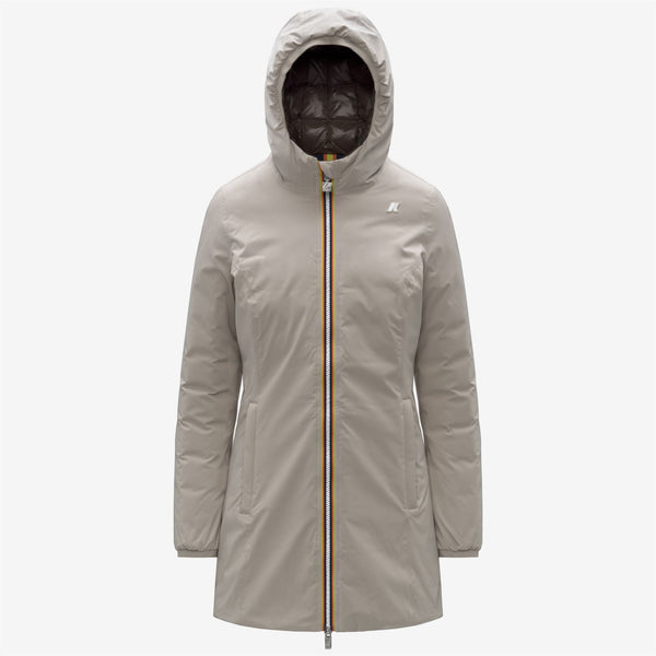 k way DENISE ST THERMO REVERSIBLE BEIGE CASHMERE-BLACK OLIVE