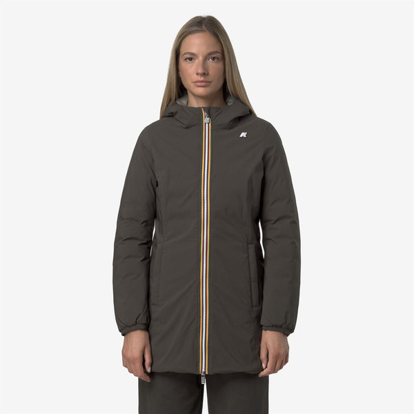 K Way DENISE ST THERMO REVERSIBLE BLACK OLIVE-GREEN OAK