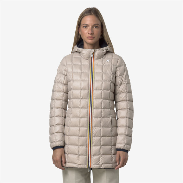 K Way DENISE ST THERMO REVERSIBLE BLUE DEPTH-BEIGE CASHMERE
