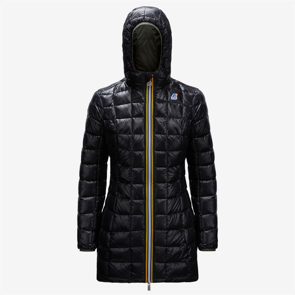 K Way DENISE THERMO PLUS.2 REVERSIBLE GREEN BLACKISH-BLACK PURE