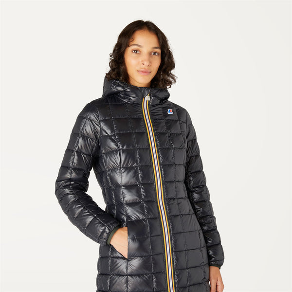 K Way DENISE THERMO PLUS.2 REVERSIBLE GREEN BLACKISH-BLACK PURE