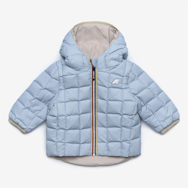 K Way E. JACK ST THERMO REVERSIBLE BEIGE GREY-BLUE AVIO