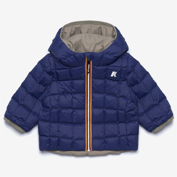 K Way E. JACK ST THERMO REVERSIBLE GREEN OAK-BLUE DEEP COBALT