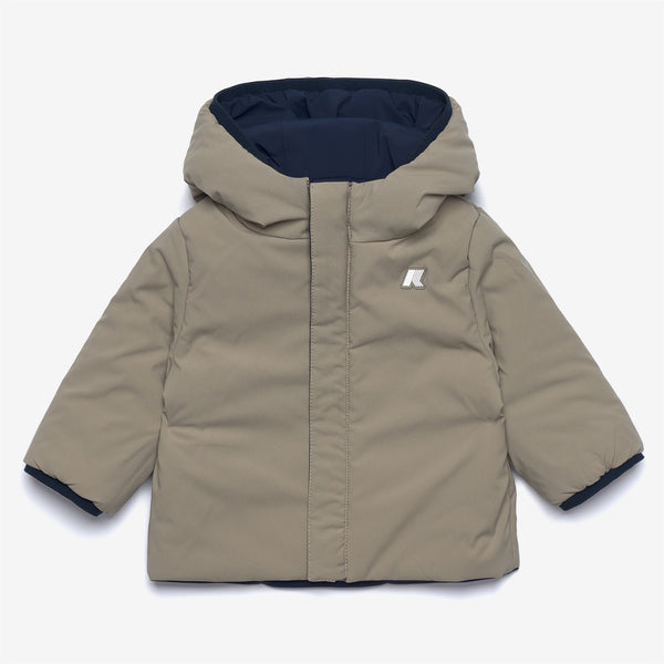 K Way E. JACK ST WARM REVERSIBLE BLUE DEPTH-GREEN OAK