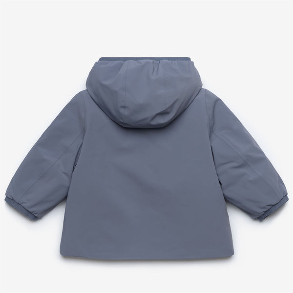 K Way E. JACK ST WARM REVERSIBLE GREY BLUE AVIO-BEIGE GREY