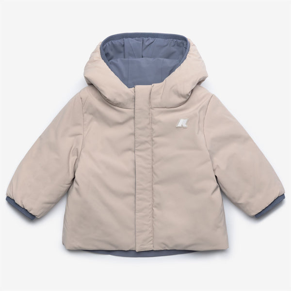 K Way E. JACK ST WARM REVERSIBLE GREY BLUE AVIO-BEIGE GREY