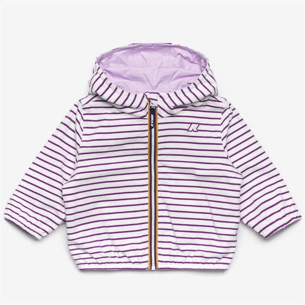 K Way E. JAKE PLUS.2 JERSEY REVERSIBLE VIOLET LT LILAC-WHITE-VIOLET
