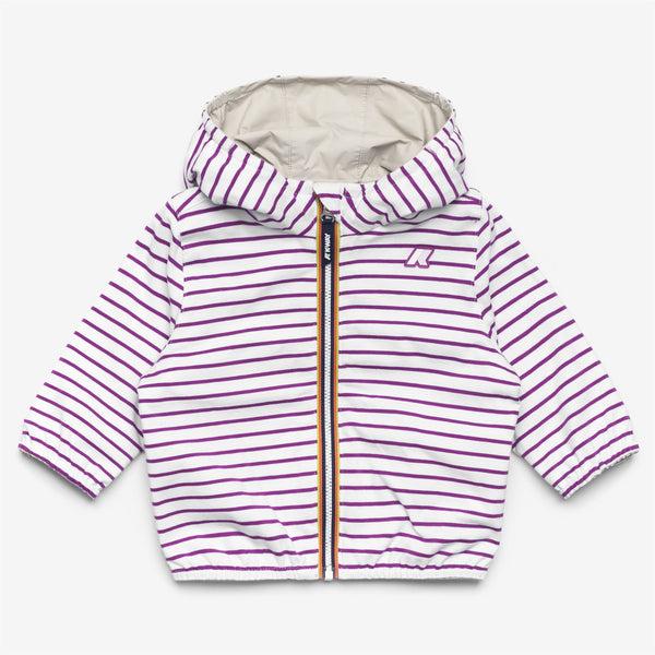 K Way E. JAKE PLUS.2 JERSEY REVERSIBLE VIOLET STRIPES