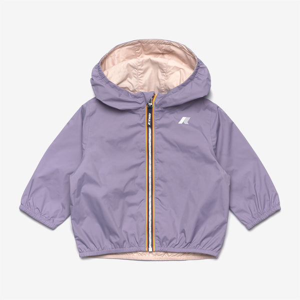 k way E. JAKE PLUS.2 REVERSIBLE VIOLET GLICINE-PINK GARDENIA