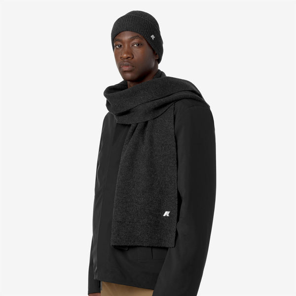 K Way ETIENNE CARDIGAN STITCH WOOL BLACK PURE MELANGE