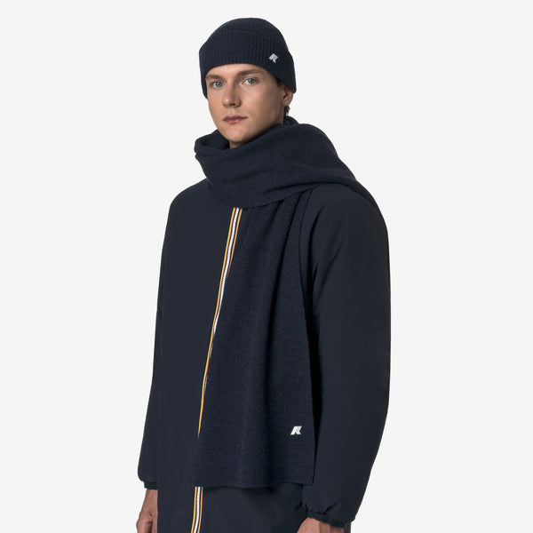 K Way ETIENNE CARDIGAN STITCH WOOL BLUE AIRFORCE MEL