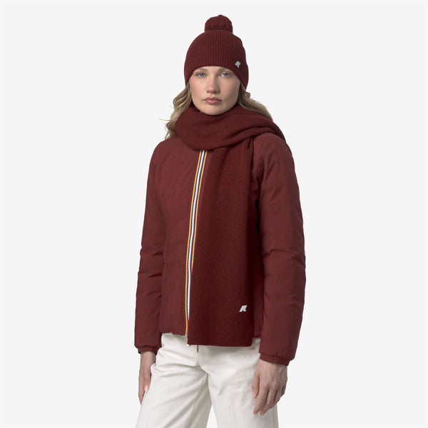 K Way ETIENNE CARDIGAN STITCH WOOL RED SYRAH MELANGE