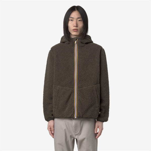 K Way JACK SHERPA POLAR REVERSIBLE BLACK OLIVE COMBO