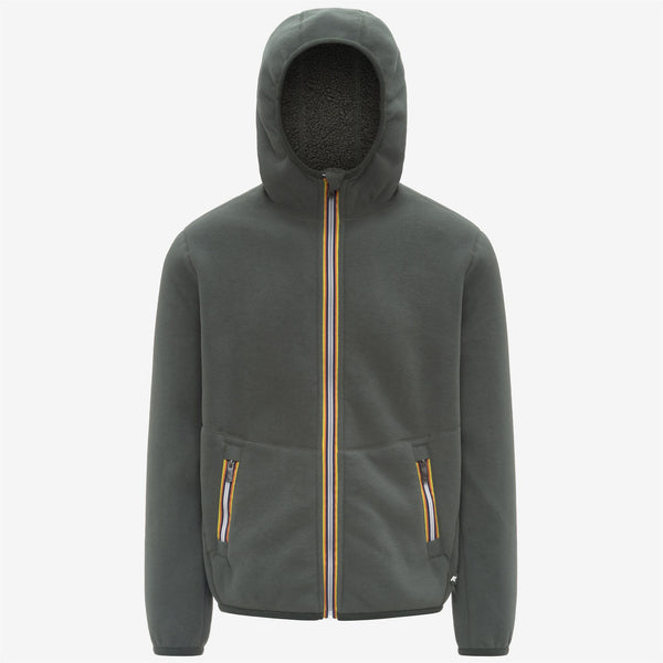 K Way JACK SHERPA POLAR REVERSIBLE GREEN BLACKISH COMBO