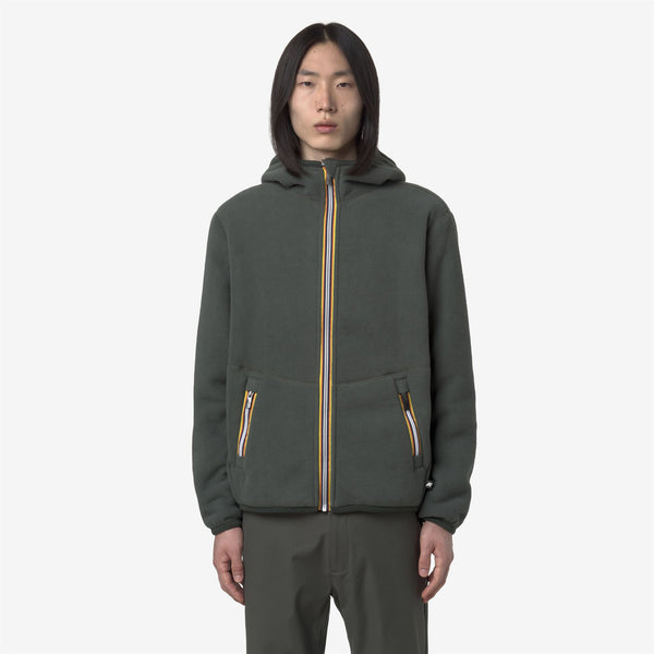 K Way JACK SHERPA POLAR REVERSIBLE GREEN BLACKISH COMBO