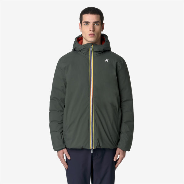 K Way JACK ST THERMO REVERSIBLE GREEN BLACKISH-RED POMPEIAN