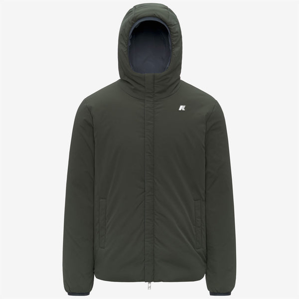 K Way JACK ST WARM REVERSIBLE BLUE AIRFORCE-GREEN BLACKISH