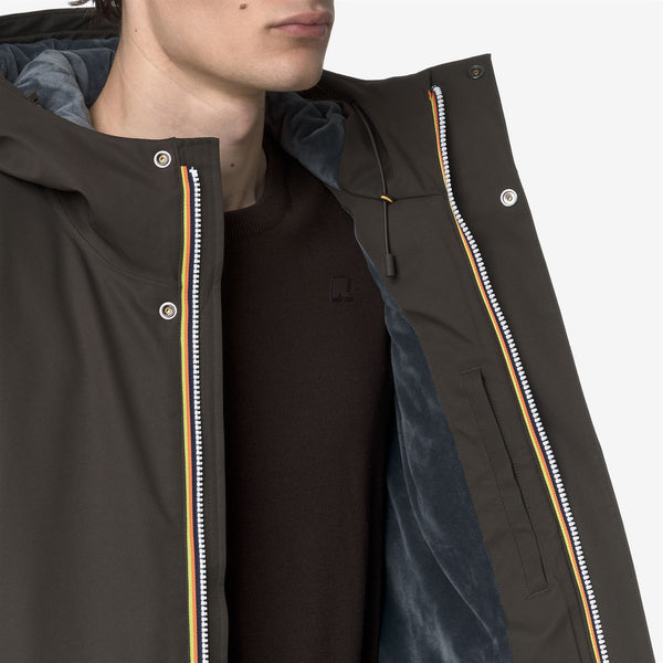 K Way JACKO TWILL MARMOTTA BLACK OLIVE-BLUE AIRFORCE