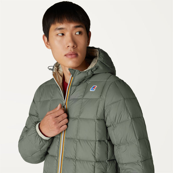 K Way JACQUES THERMO PLUS.2 REVERSIBLE BEIGE-GREEN BLK