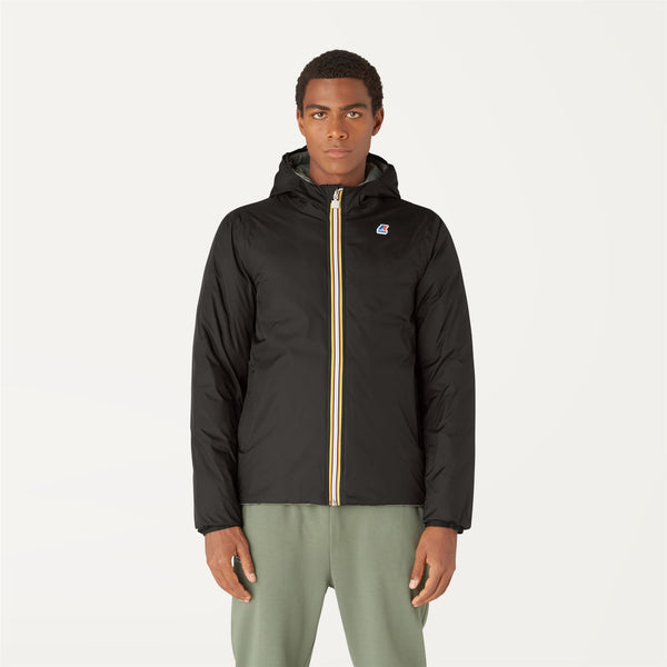 K Way JACQUES THERMO PLUS.2 REVERSIBLE BLACK PURE-GREEN BLACKISH