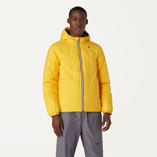 K Way JACQUES THERMO PLUS.2 REVERSIBLE YELLOW SOLAR-GREY SMOKED