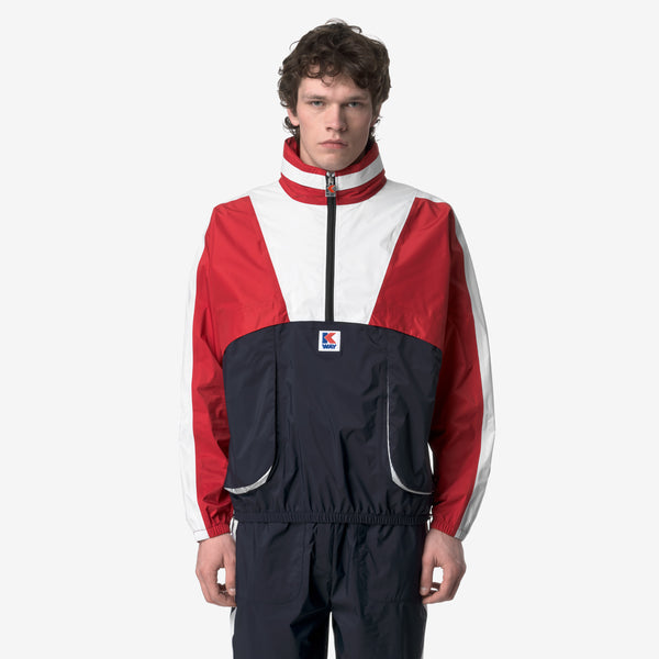 K Way 7002 HALF ZIP BLUE RED WHITE