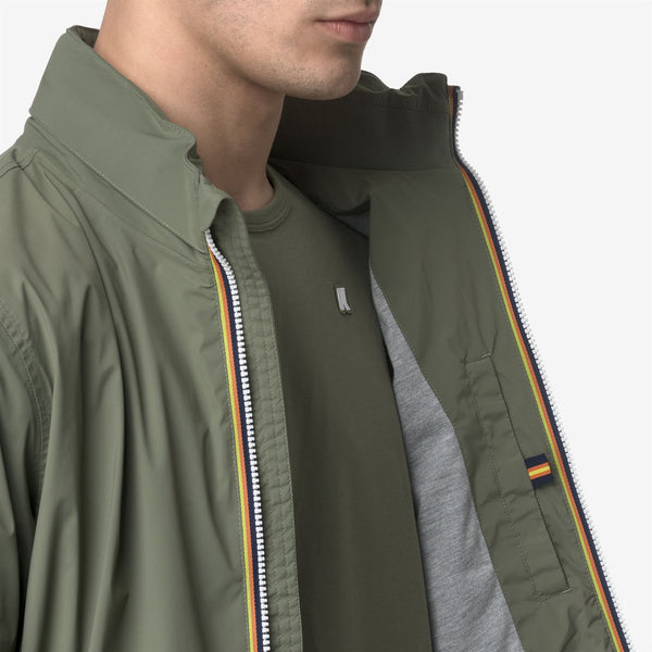 K Way AMAURY STRETCH NYLON JERSEY GREEN LICHEN
