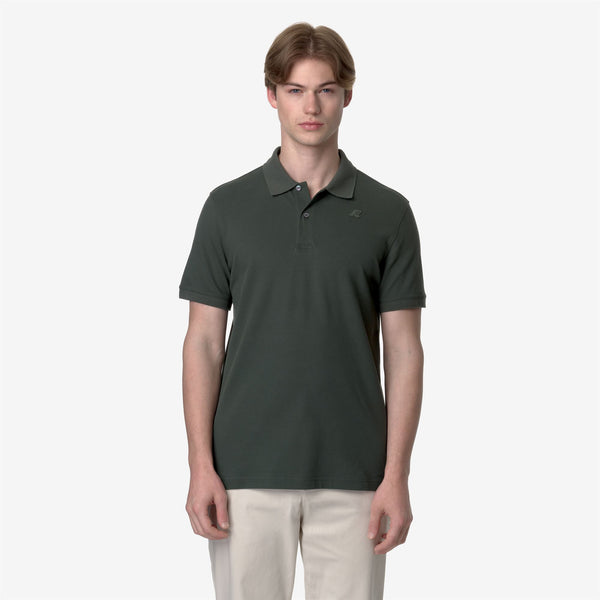 K Way AMEDEE PIQUE GREEN BLACKISH